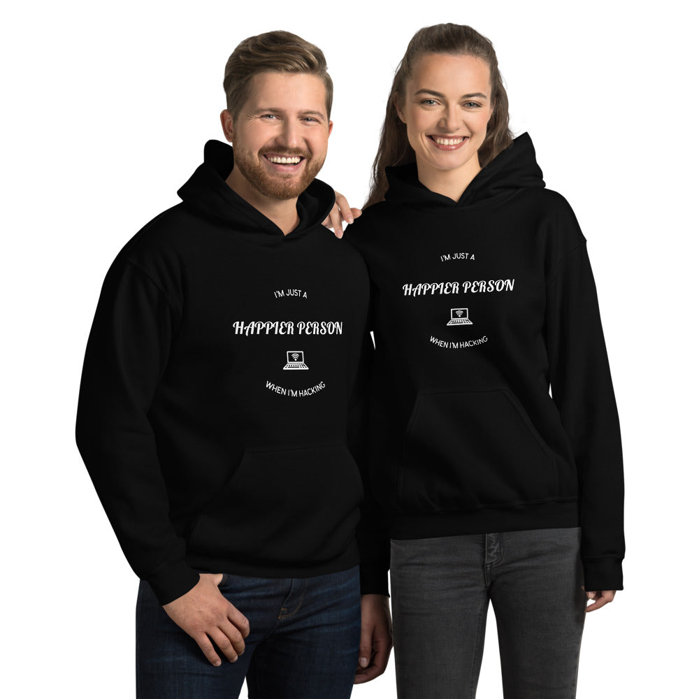 I'm a happier person when I'm hacking - Unisex Hoodie by DarkByteGear