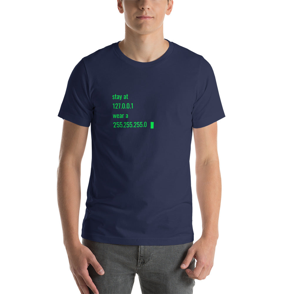 stay at at home, wear a mask - Short-Sleeve Unisex T-Shirt by DarkByteGear