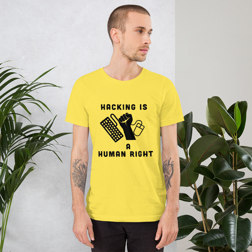 HACKING IS A HUMAN RIGHT - Short-Sleeve Unisex T-Shirt by DarkByteGear