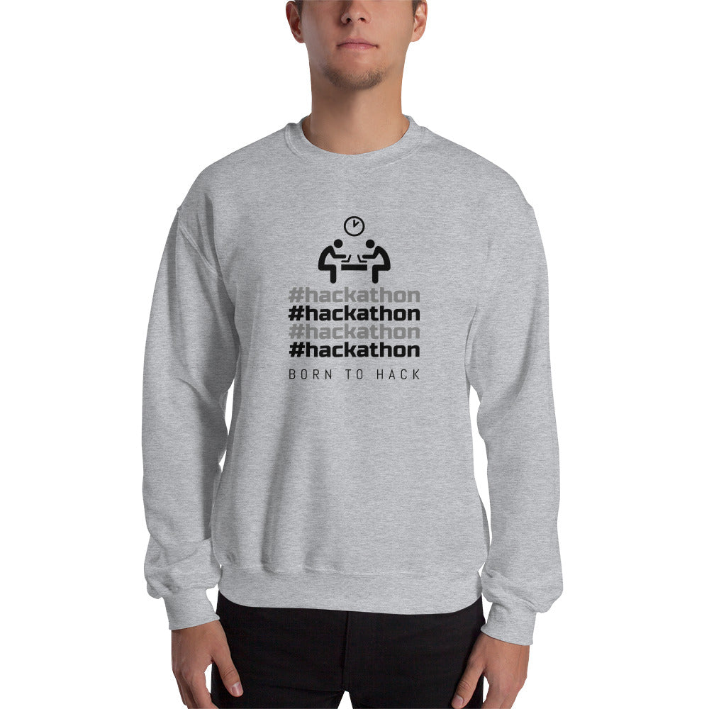 #hackathon - Unisex Sweatshirt (black text) by DarkByteGear