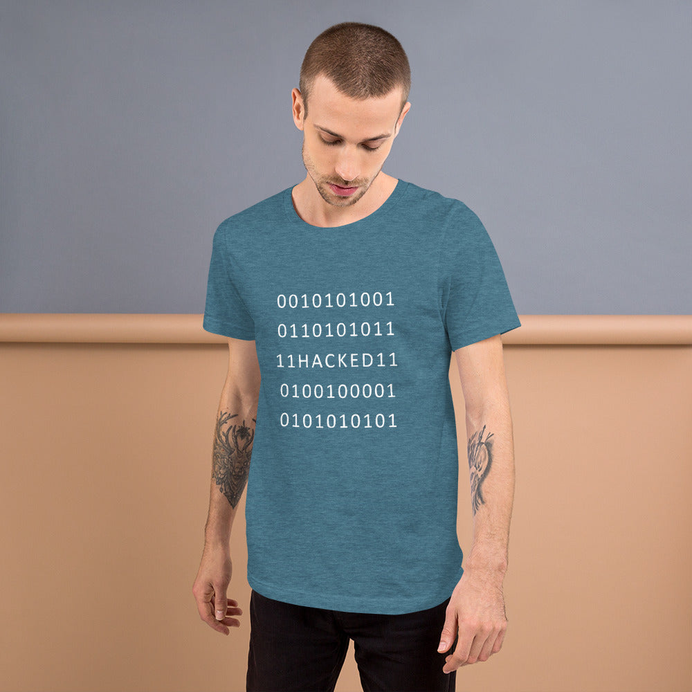 Hacked - Short-Sleeve Unisex T-Shirt (white text) by DarkByteGear