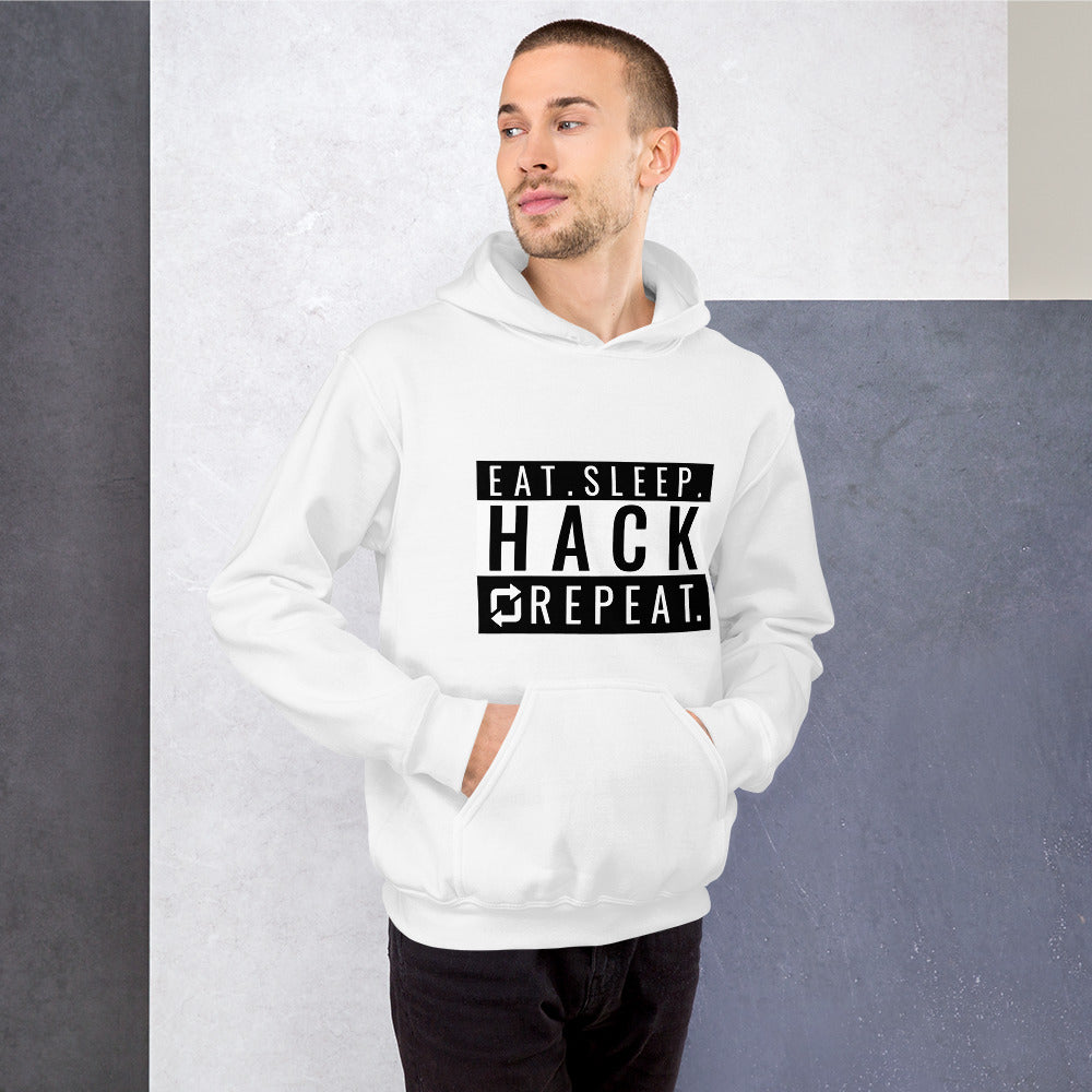 Eat Sleep Hack Repeat - Unisex Hoodie (black) by DarkByteGear