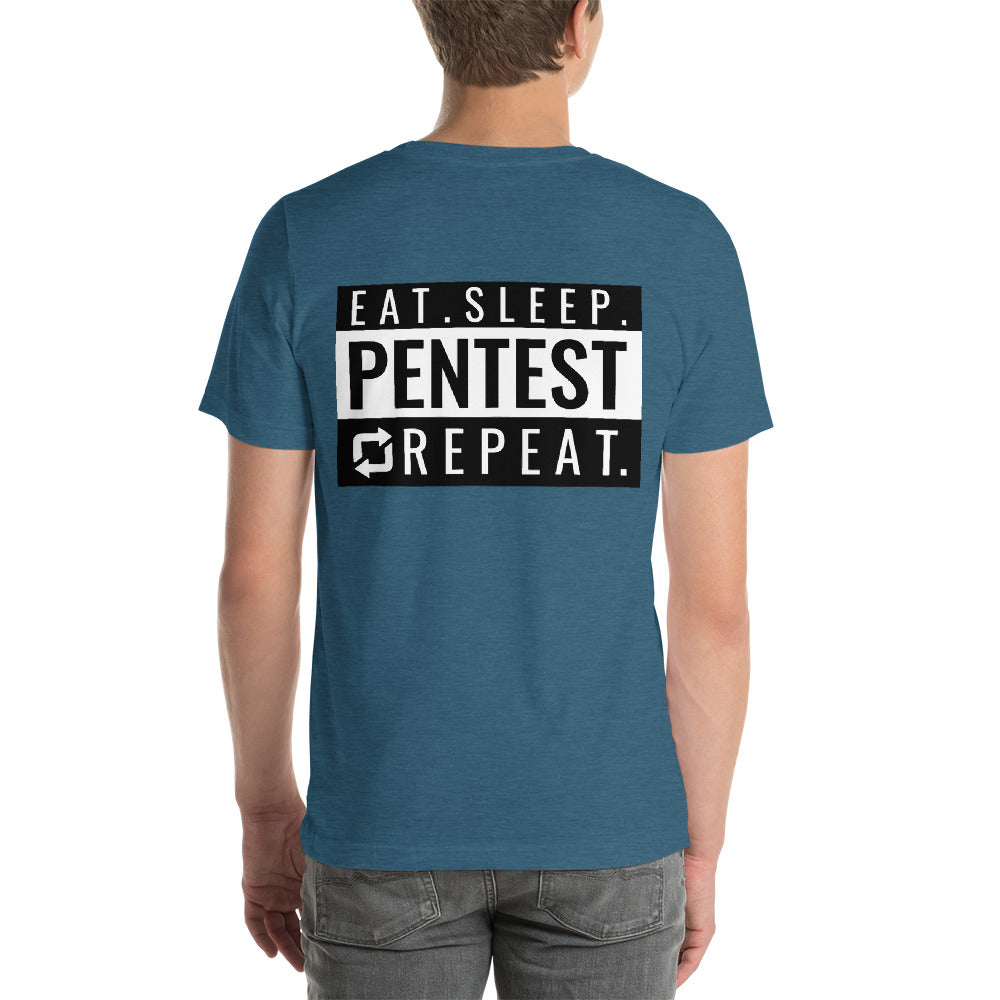 Eat sleep pentest repeat - Short-Sleeve Unisex T-Shirt (white) by DarkByteGear