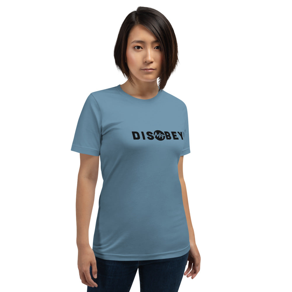 Disobey - Short-Sleeve Unisex T-Shirt (black text) by DarkByteGear