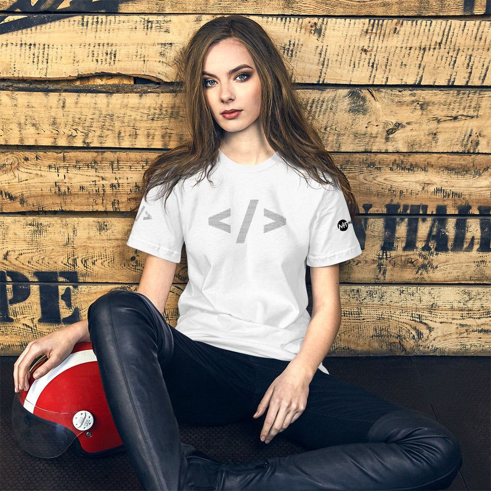 Culture of code in ASCII characters - Short-Sleeve Unisex T-Shirt (black text) by DarkByteGear