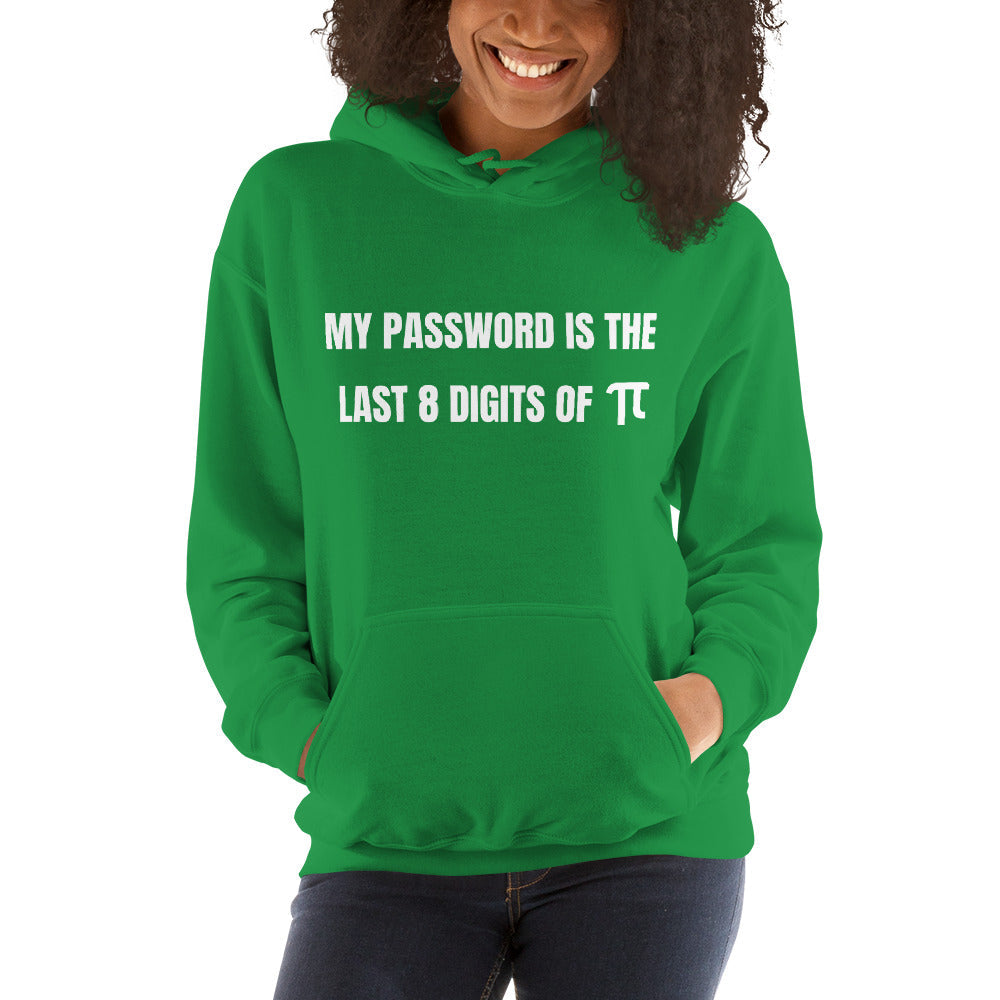 My password is the last 8 digits of π - Hooded Sweatshirt (white text) by DarkByteGear