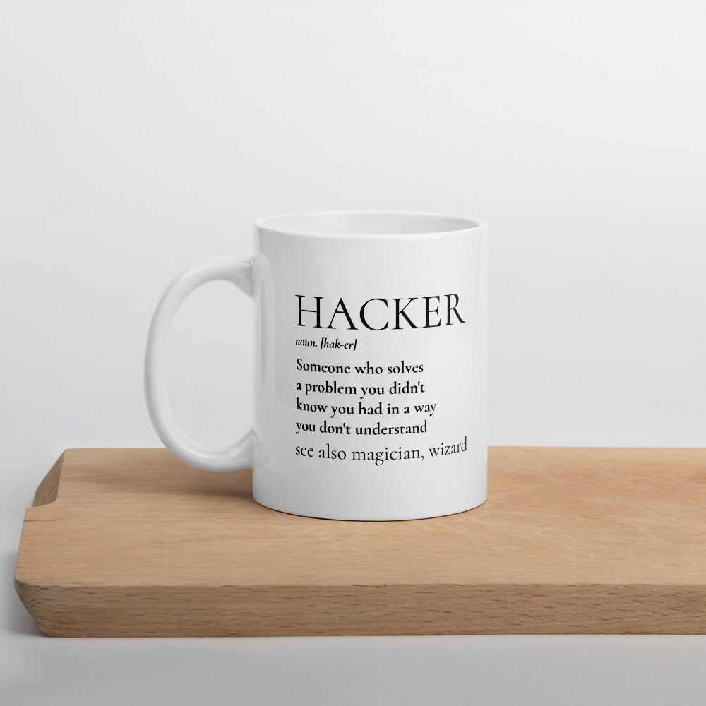 HACKER noun. [hak-er] - Mug by DarkByteGear