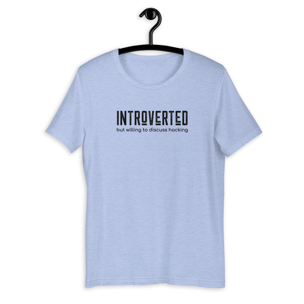 Introverted but willing to discuss hacking - Short-Sleeve Unisex T-Shirt by DarkByteGear