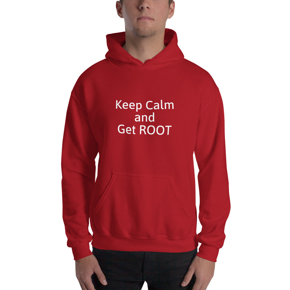 Keep Calm and Get ROOT - Hooded Sweatshirt (white text) by DarkByteGear