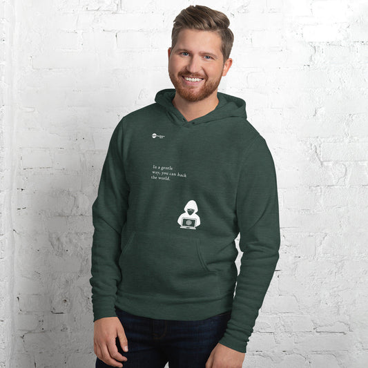 You can hack the world - Unisex hoodie (white text) by DarkByteGear