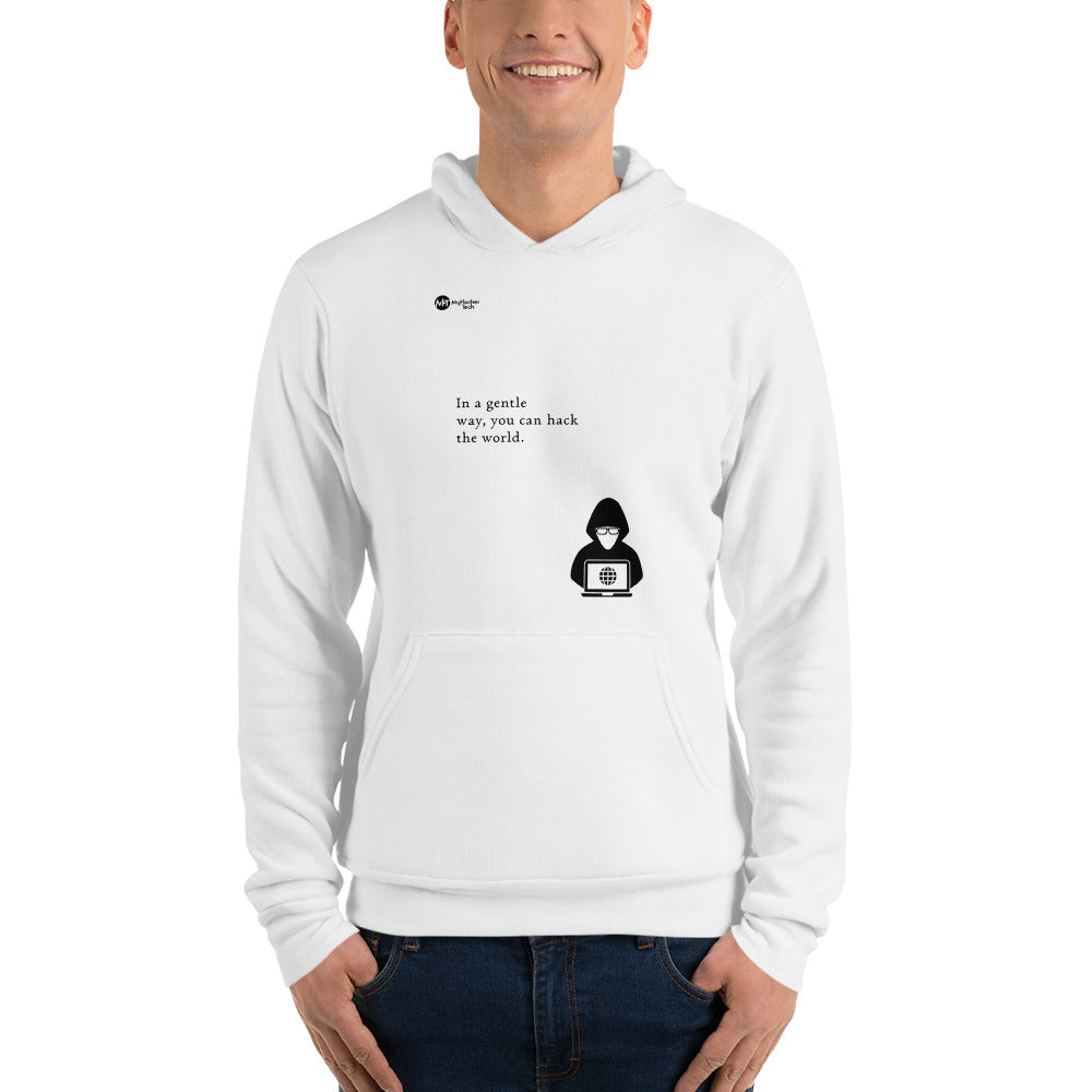 You can hack the world - Unisex hoodie (black text) by DarkByteGear
