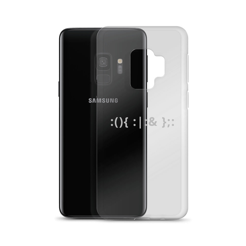 Linux Hackers - Bash Fork Bomb - White Text Samsung Case by DarkByteGear