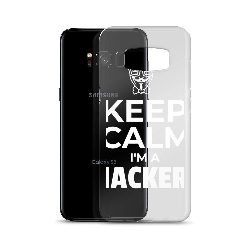 Keep Calm I'm a hacker! - Samsung Case (white text) by DarkByteGear