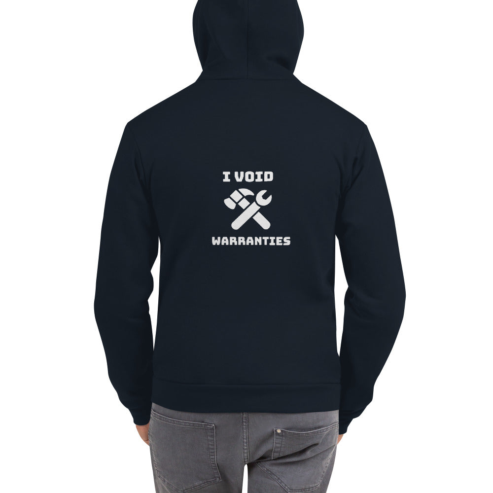 I void warranties - Hoodie sweater (white text) by DarkByteGear