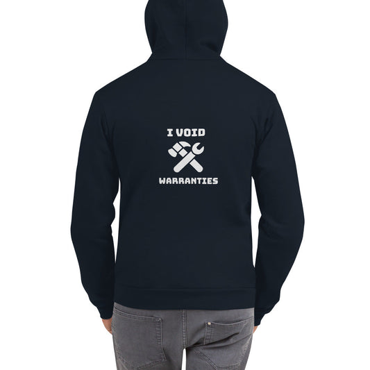 I void warranties - Hoodie sweater (white text) by DarkByteGear