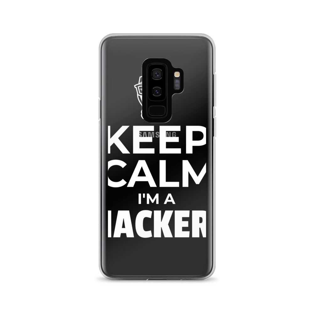 Keep Calm I'm a hacker! - Samsung Case (white text) by DarkByteGear