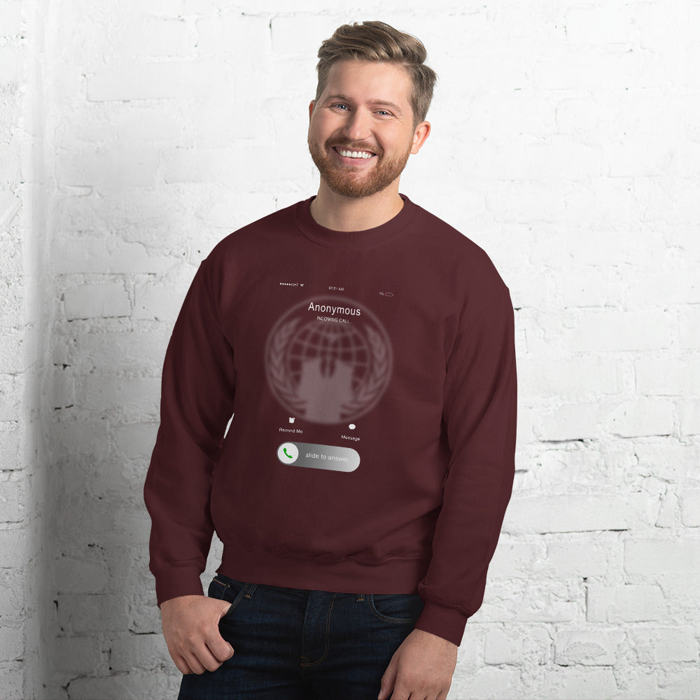 Anonymous incoming call - Unisex Sweatshirt by DarkByteGear