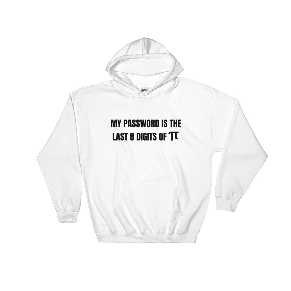 My password is the last 8 digits of π - Hooded Sweatshirt (black text) by DarkByteGear