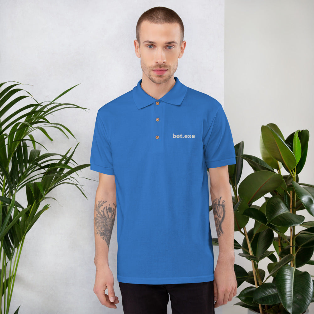 bot.exe - Embroidered Polo Shirt by DarkByteGear