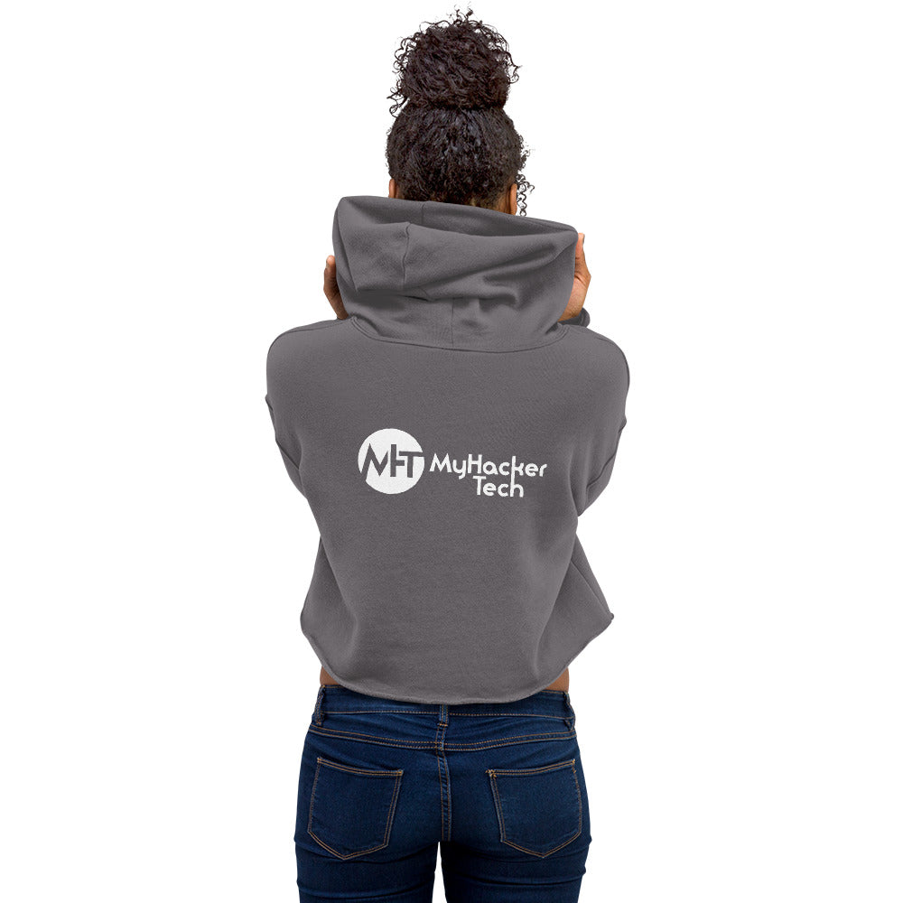 MyHackerTech Classic - Crop Hoodie (with back design) by DarkByteGear