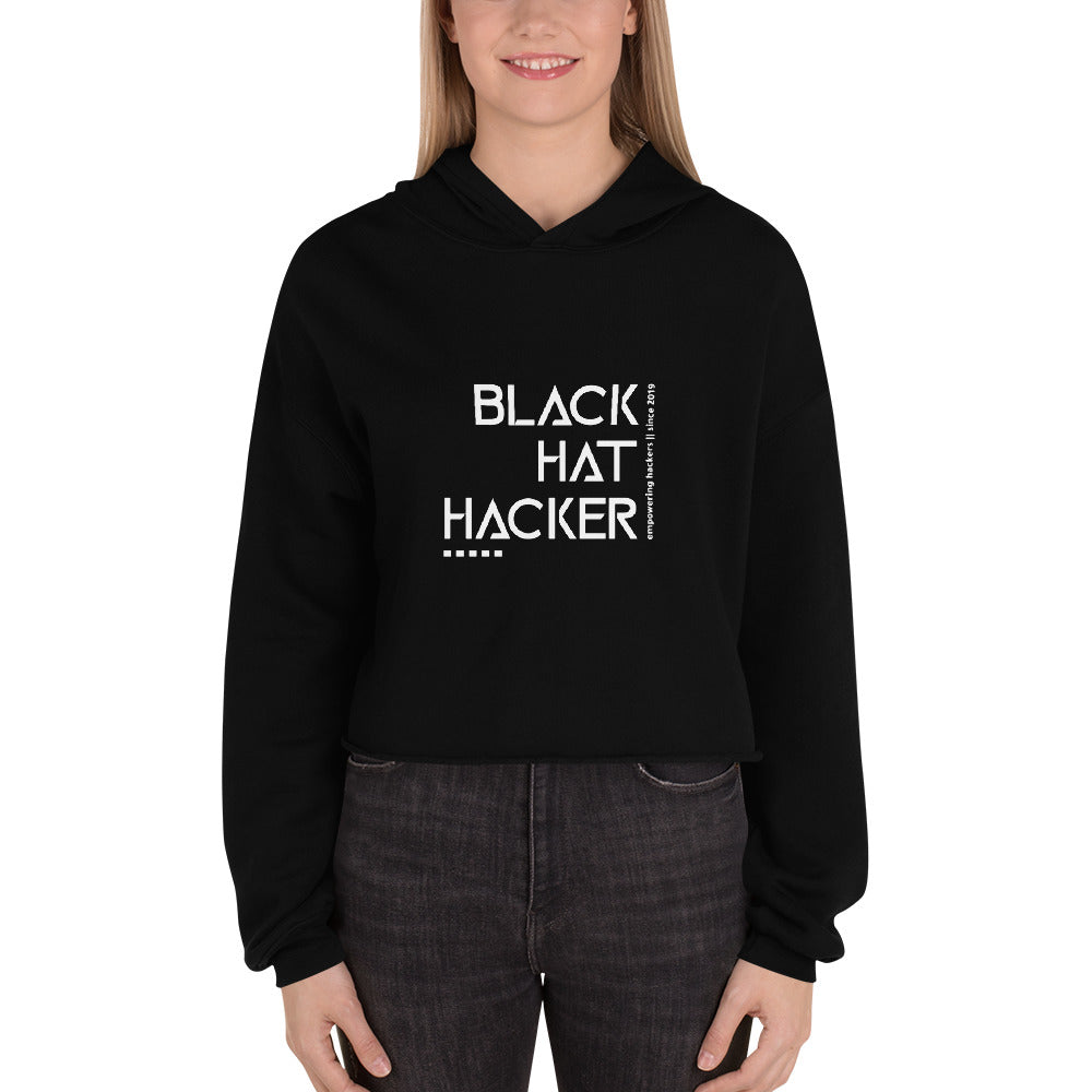 Black Hat Hacker v1 - Crop Hoodie by DarkByteGear