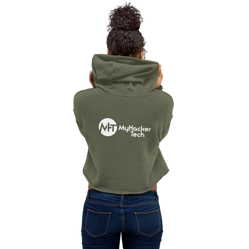 MyHackerTech Classic - Crop Hoodie (with back design) by DarkByteGear