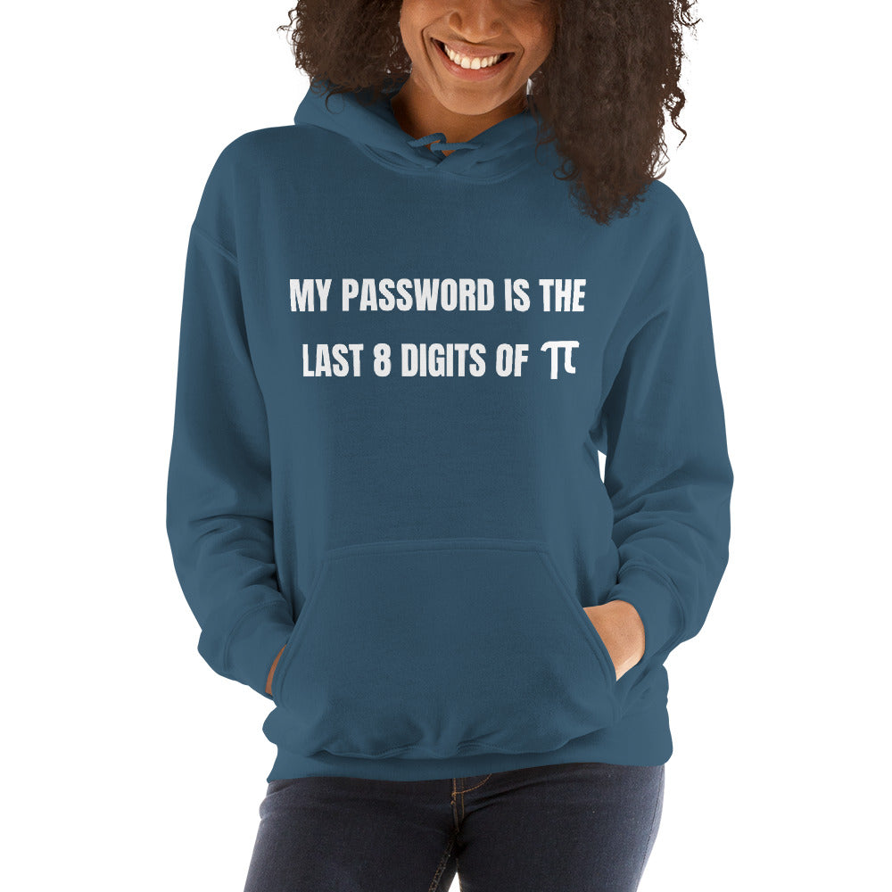 My password is the last 8 digits of π - Hooded Sweatshirt (white text) by DarkByteGear