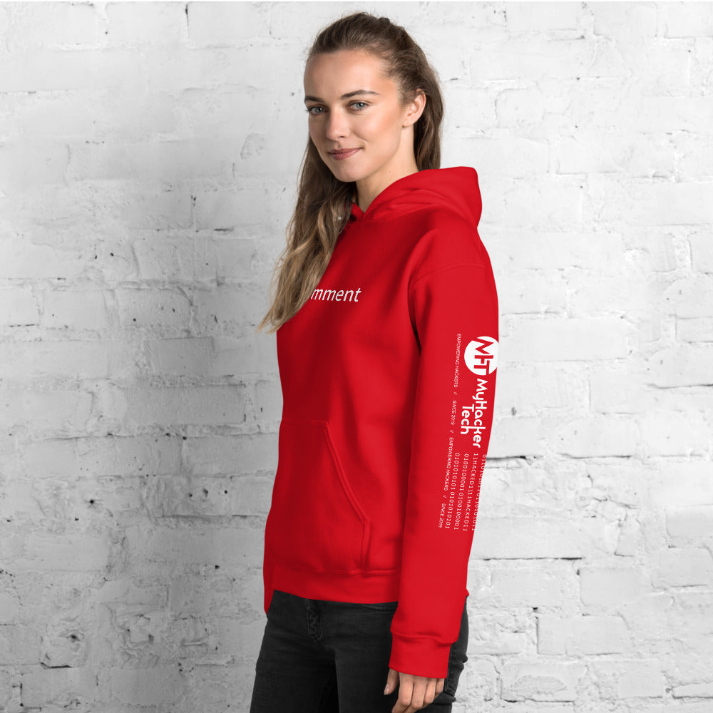 // no comment - Unisex Hoodie ( with sleeve and front designs ) by DarkByteGear