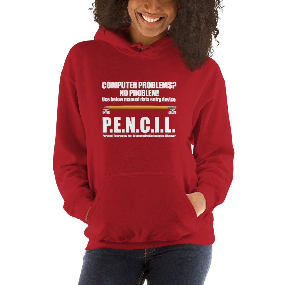 P.E.N.C.I.L. - Hooded Sweatshirt (white text) by DarkByteGear
