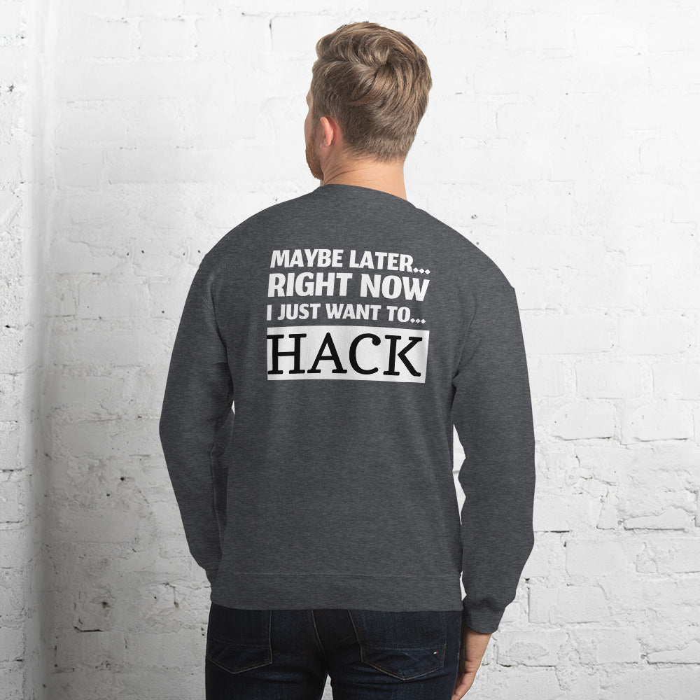 Maybe later... right now I just want to... hack - Unisex Sweatshirt by DarkByteGear