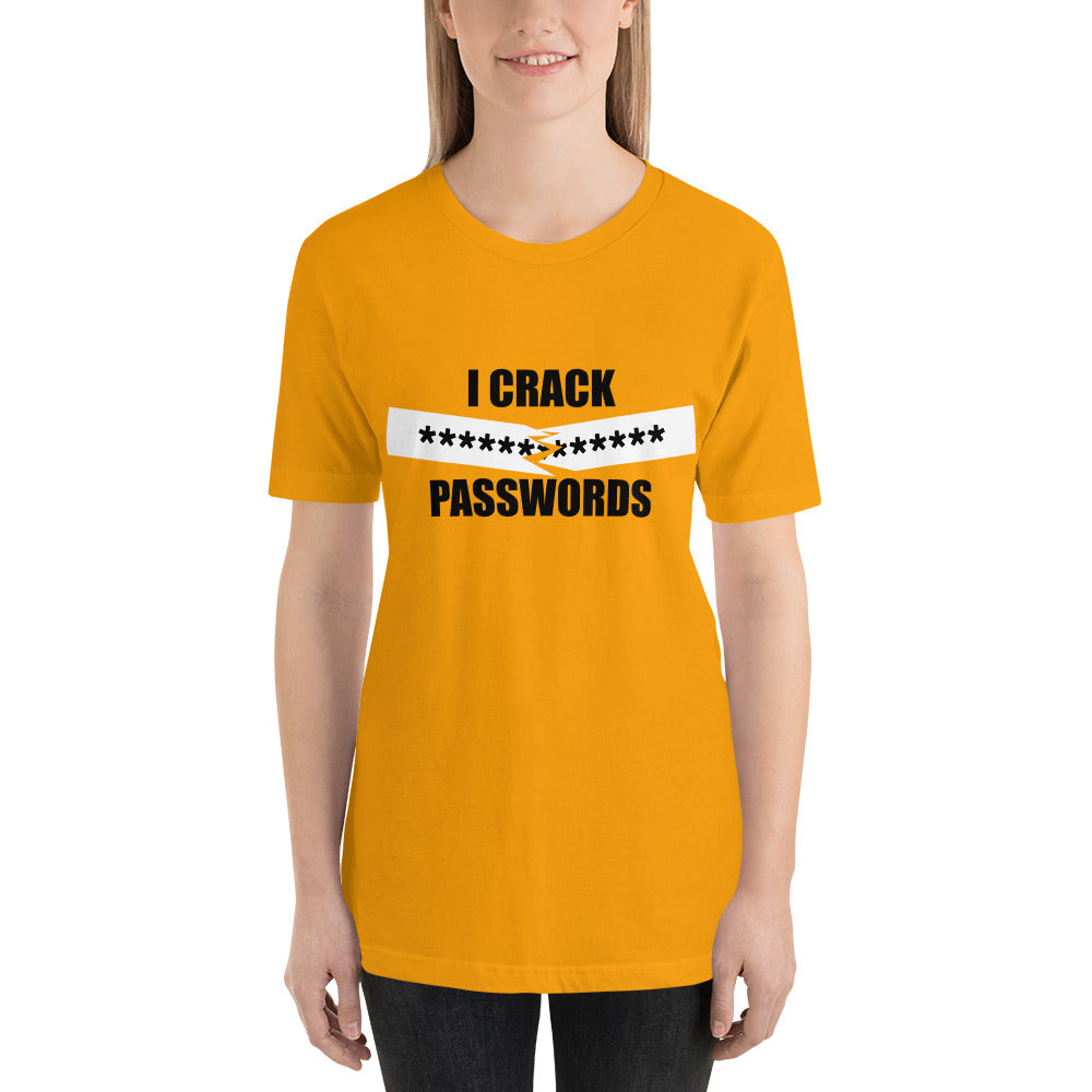 I crack passwords - Short-Sleeve Unisex T-Shirt (black) by DarkByteGear