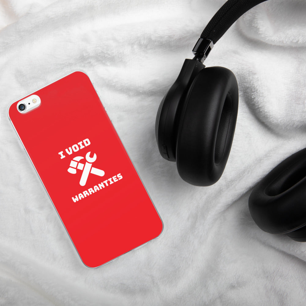 I void warranties - iPhone Case (red) by DarkByteGear
