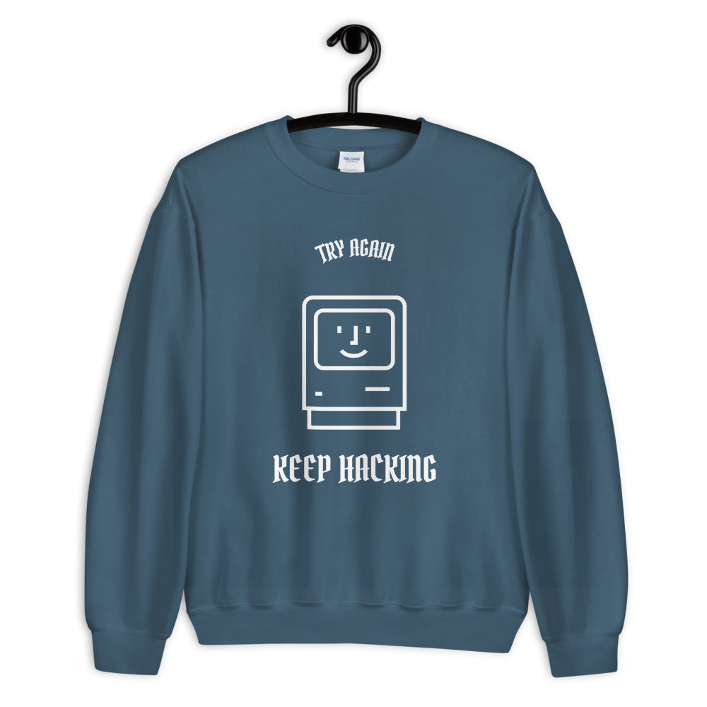 Keep hacking - Sweatshirt (white text) by DarkByteGear