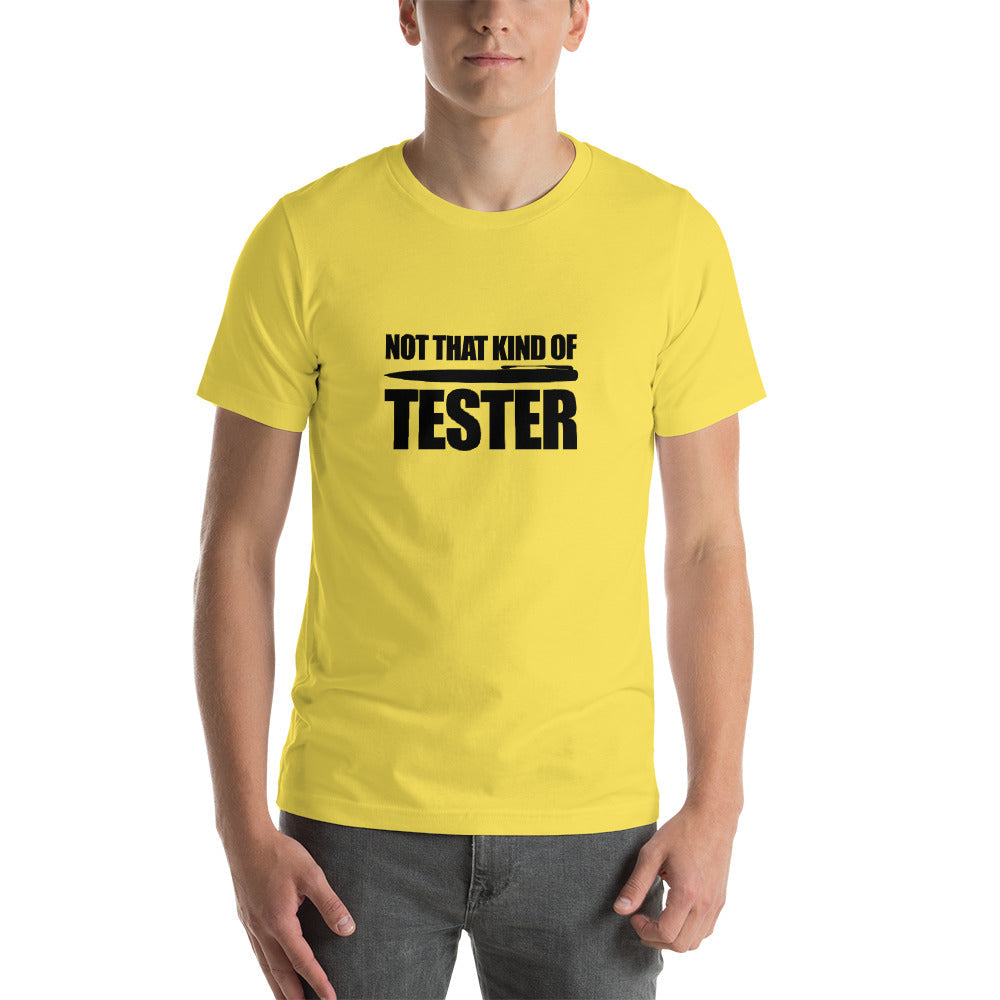 Not that kind of pen tester - Short-Sleeve Unisex T-Shirt (black text) by DarkByteGear