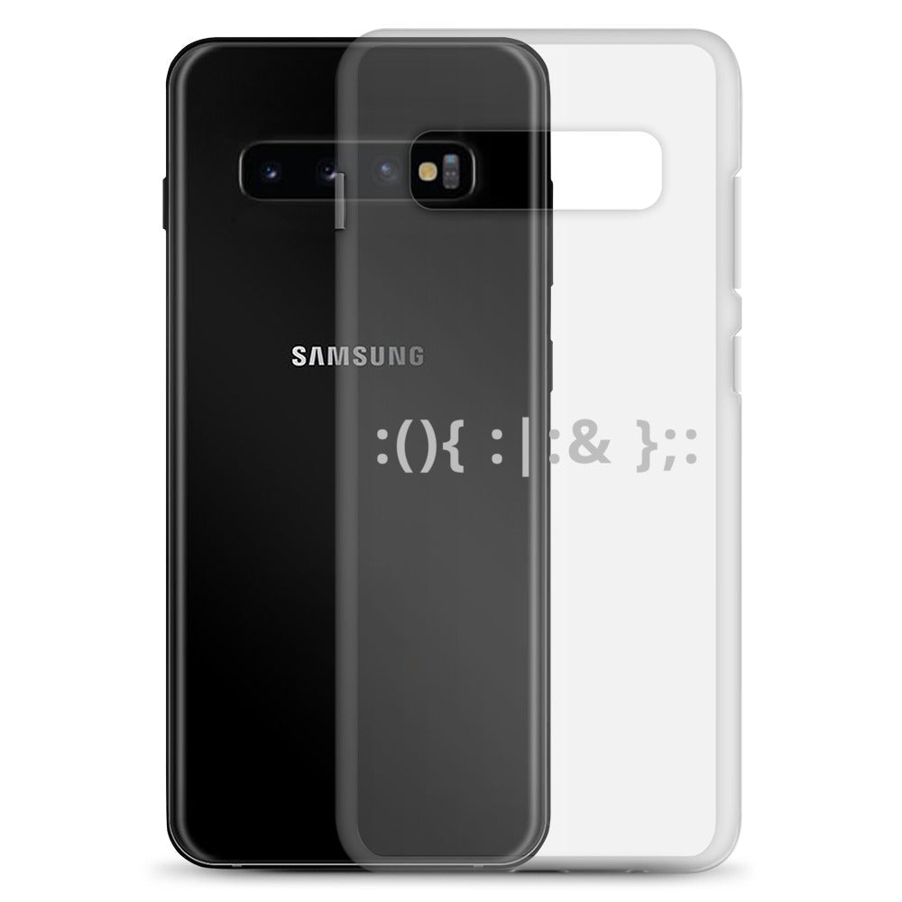 Linux Hackers - Bash Fork Bomb - White Text Samsung Case by DarkByteGear