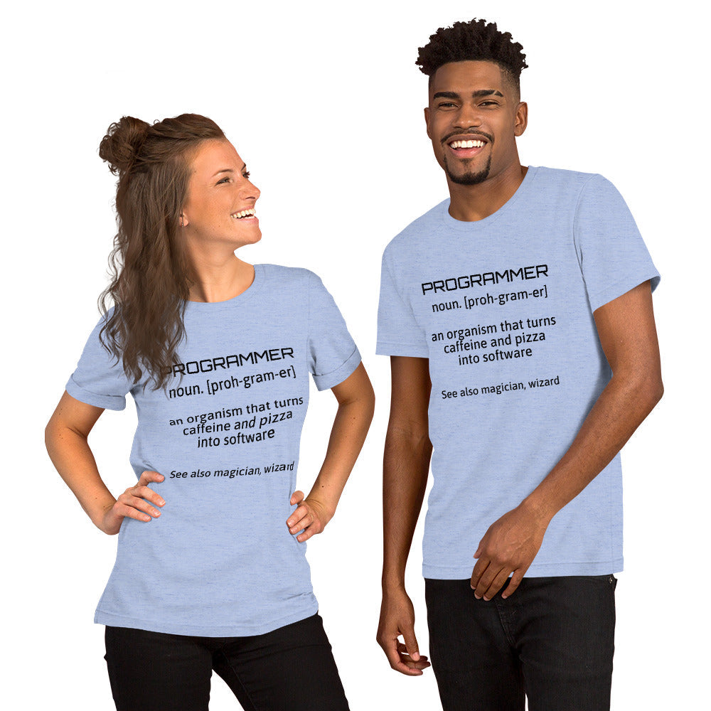 PROGRAMMER - Short-Sleeve Unisex T-Shirt (black text) by DarkByteGear