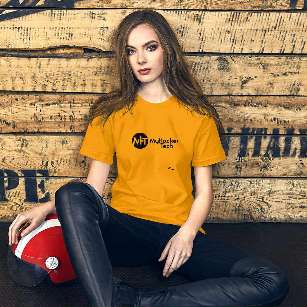 MyHackerTech - Short-Sleeve Unisex T-Shirt (black text) by DarkByteGear