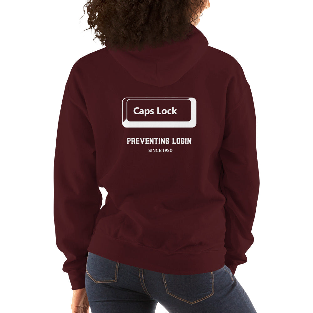 Caps Lock preventing login since 1980 - Unisex Hoodie by DarkByteGear