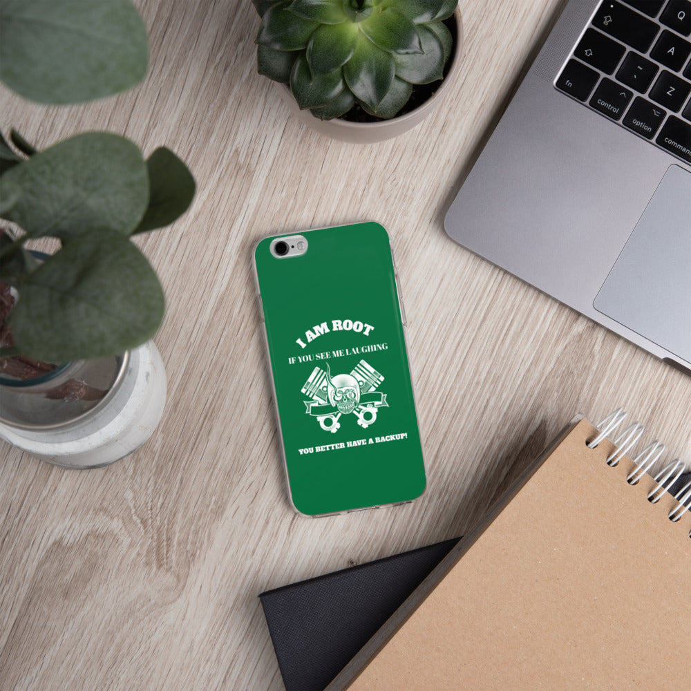 I Am Root If You See Me Laughing You Better Have A Backup - iPhone Case (green) by DarkByteGear