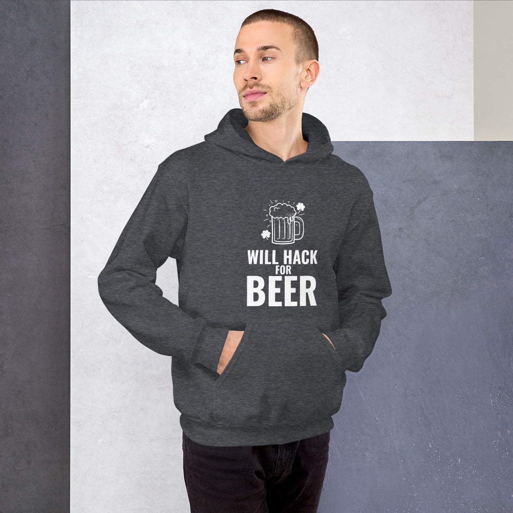 Will hack for beer - Unisex Hoodie by DarkByteGear