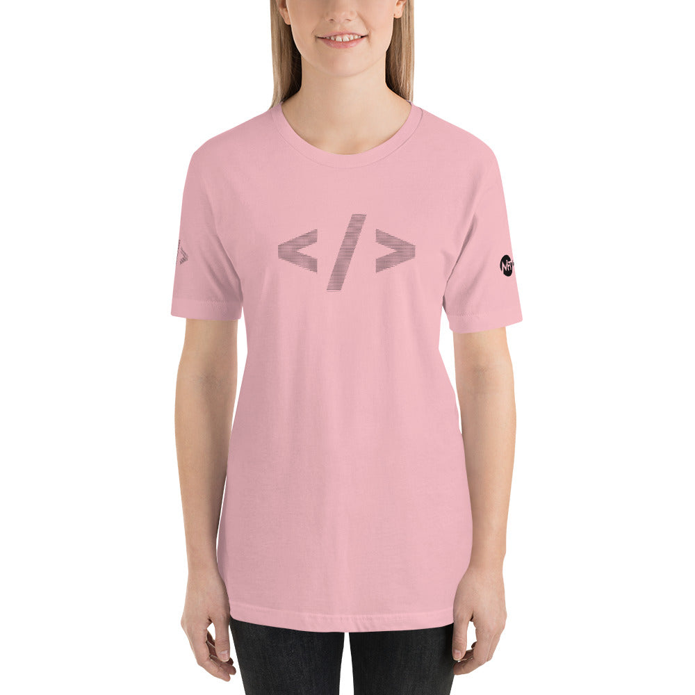 Culture of code in ASCII characters - Short-Sleeve Unisex T-Shirt (black text) by DarkByteGear