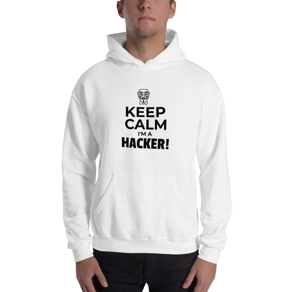 Keep Calm I'm a hacker! - Hooded Sweatshirt (black text) by DarkByteGear