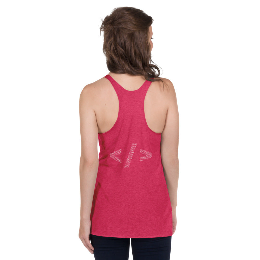 Culture of code in ASCII characters - Women's Racerback Tank by DarkByteGear