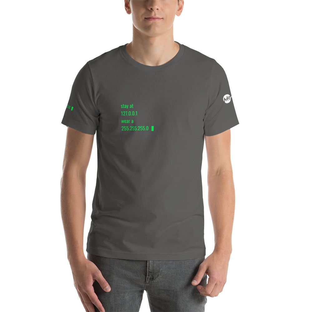 stay at at home, wear a mask - Short-Sleeve Unisex T-Shirt by DarkByteGear