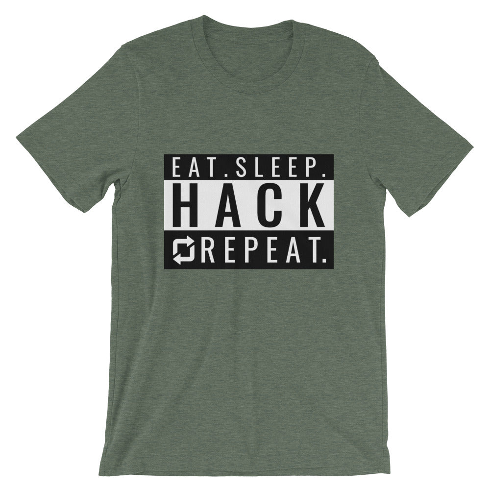 Eat seep hack repeat - Short-Sleeve Unisex T-Shirt (back) by DarkByteGear