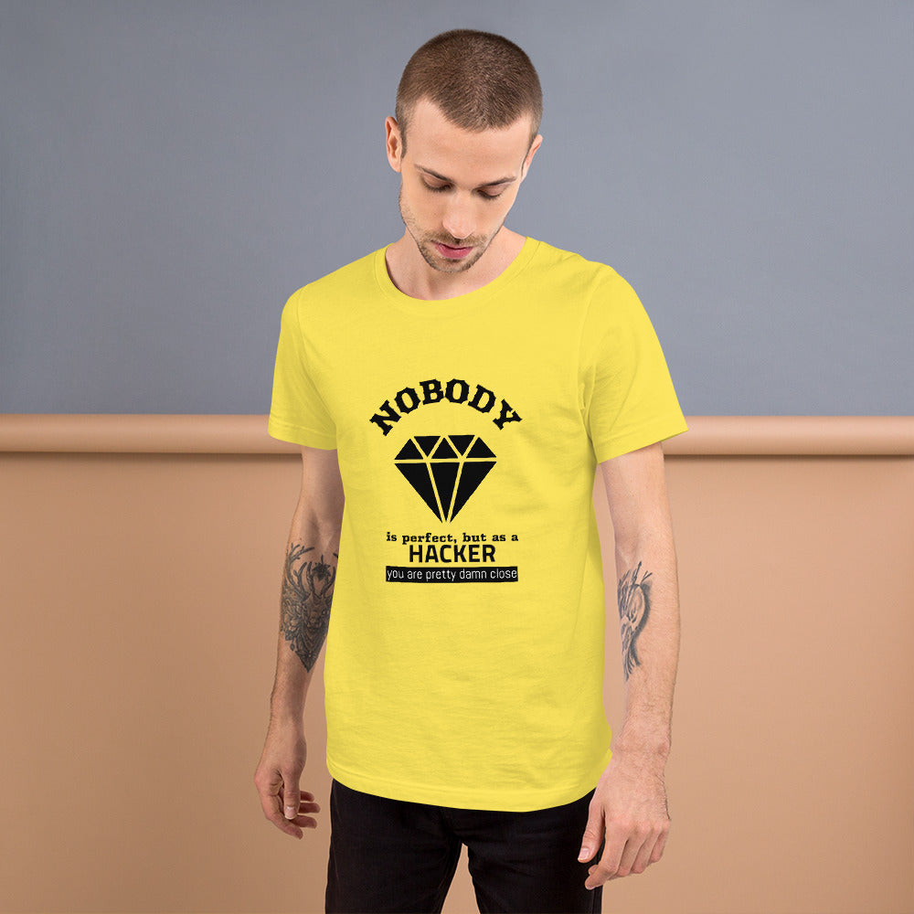 Nobody is perfect but as a hacker you are pretty damn close - Short-Sleeve Unisex T-Shirt by DarkByteGear