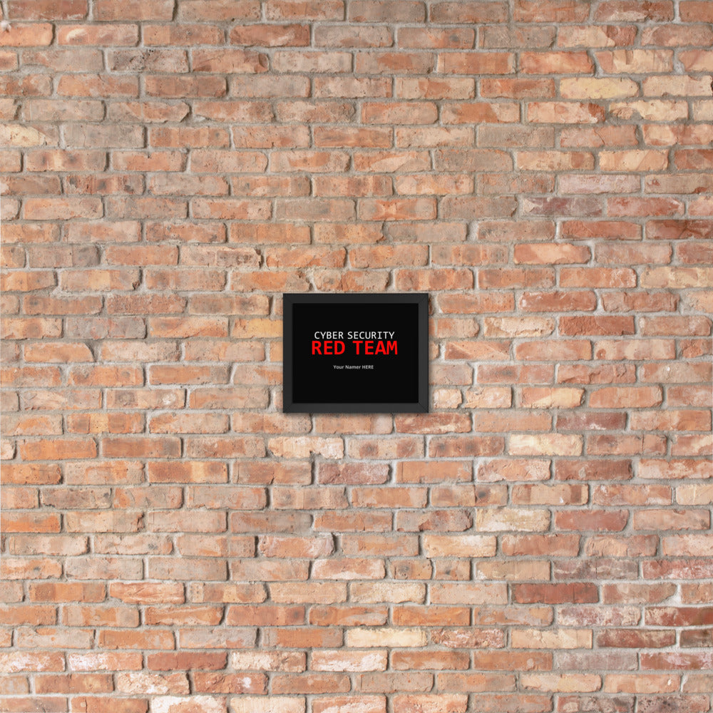 Custom Cyber Security Red team - Framed poster by DarkByteGear