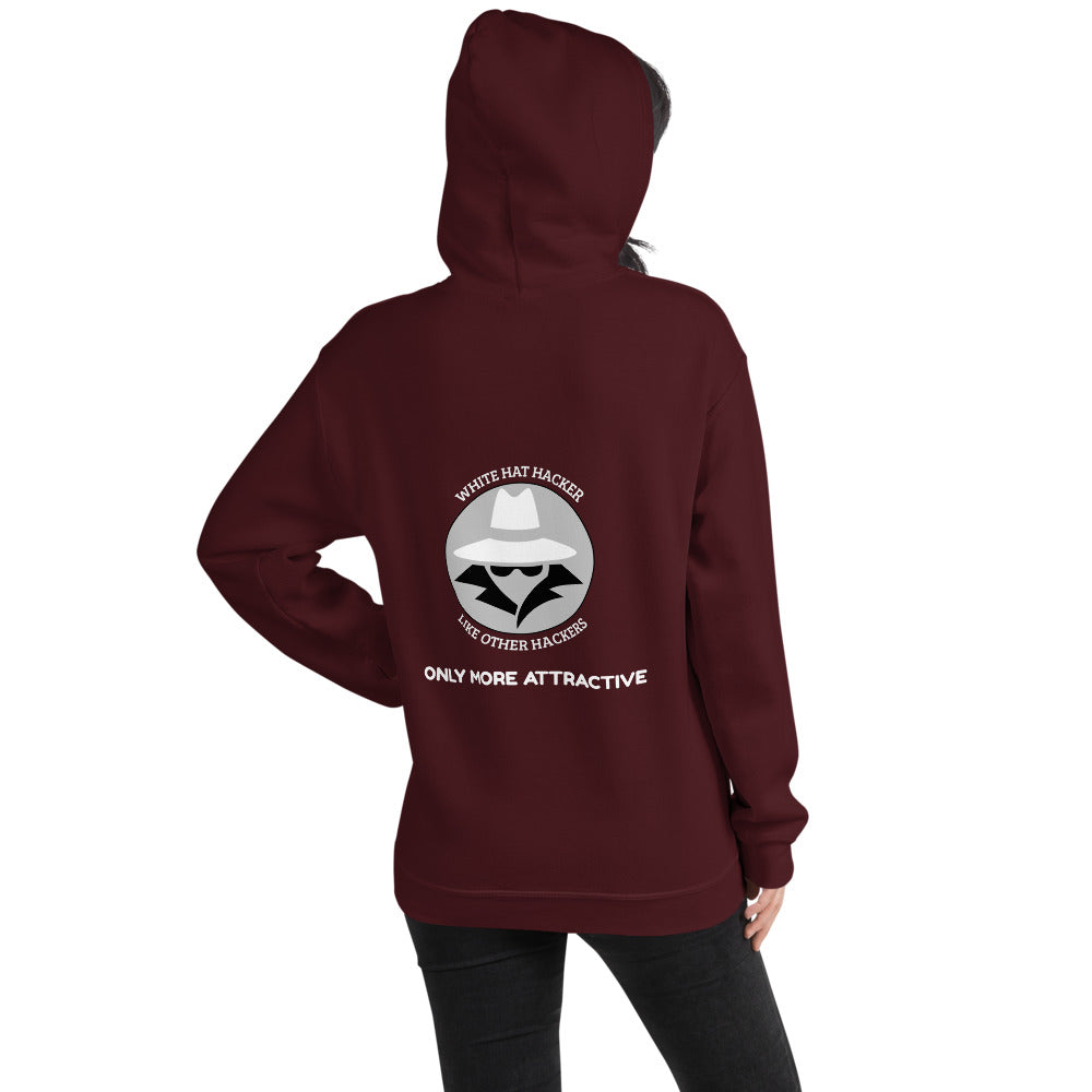 Like other hackers only more attractive - Unisex Hoodie (white text) by DarkByteGear