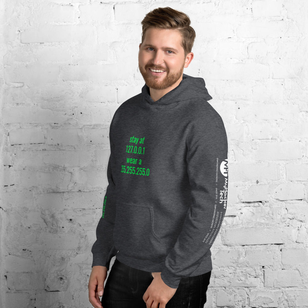 stay at at home, wear a mask - Unisex Hoodie (with all sides design) by DarkByteGear
