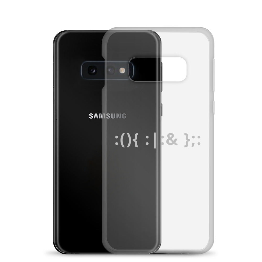 Linux Hackers - Bash Fork Bomb - White Text Samsung Case by DarkByteGear
